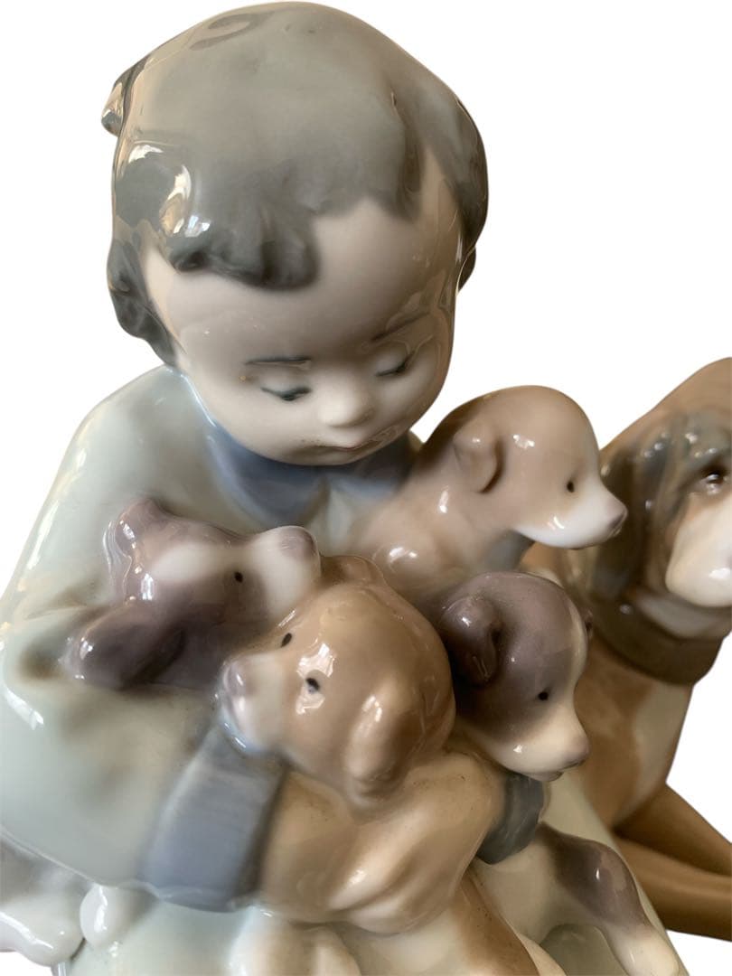 リヤドロ 少年と犬たち 置物 LLADRO(型番:5456)廃盤レア商品