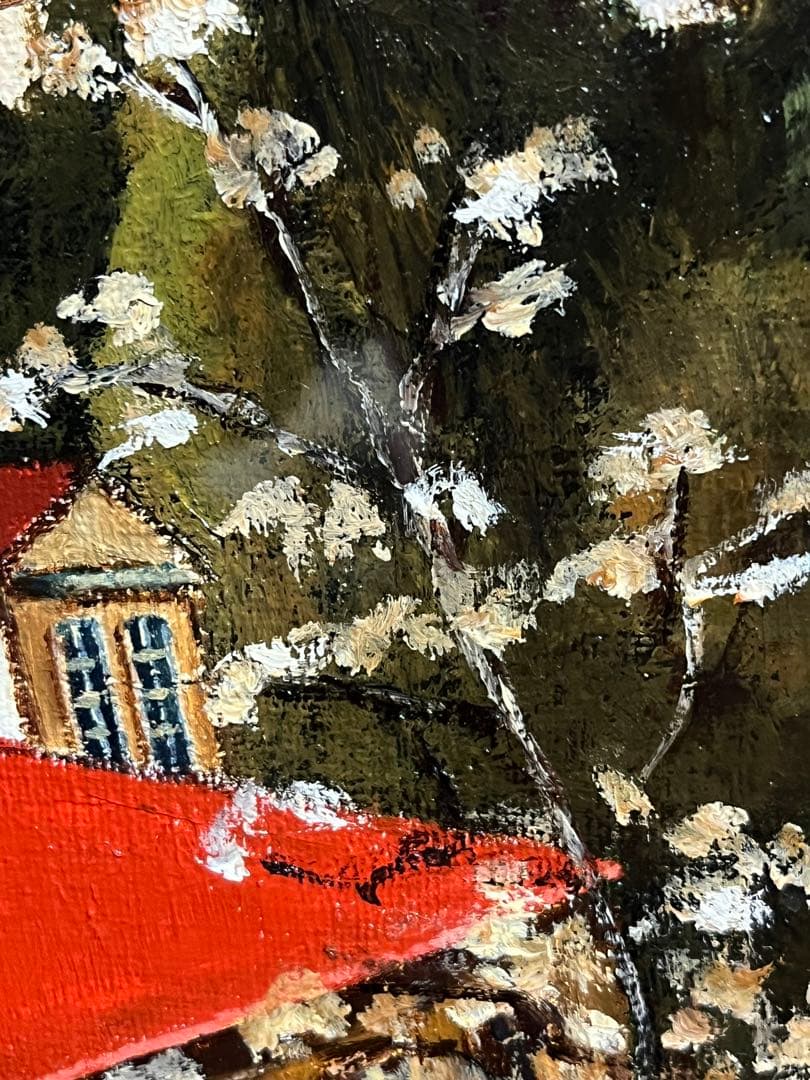 荒木淳一　油彩画　風景画　サイン入り　額装