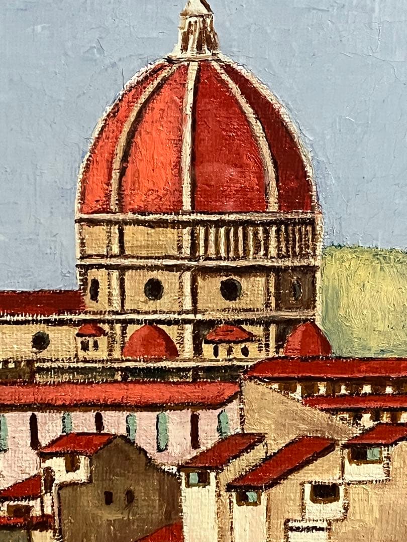 荒木淳一　油彩画　風景画　サイン入り　額装