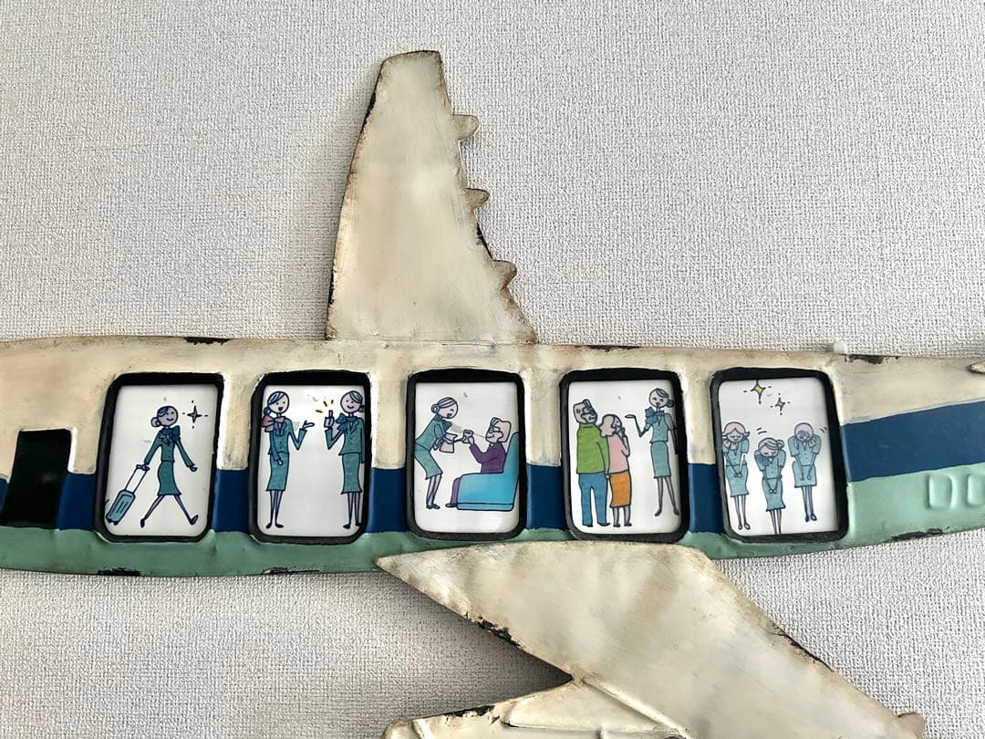 壁掛けフォトフレーム　飛行機　ファミリーフレーム　アンティーク