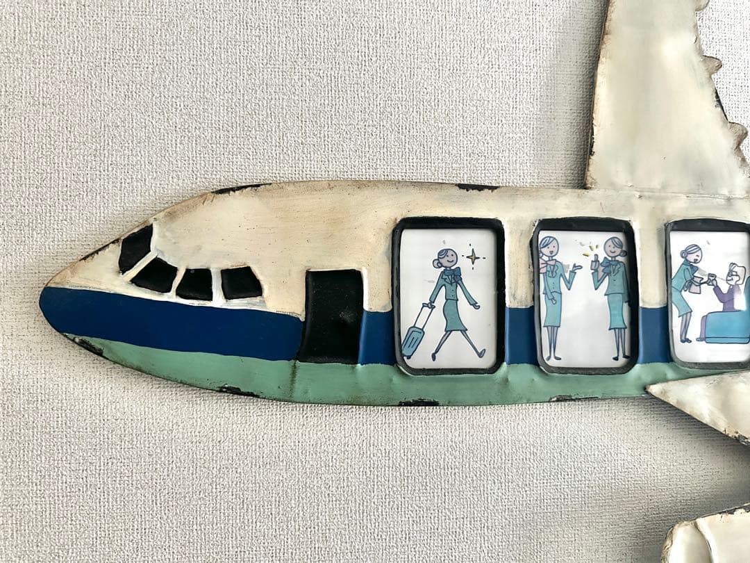 壁掛けフォトフレーム　飛行機　ファミリーフレーム　アンティーク