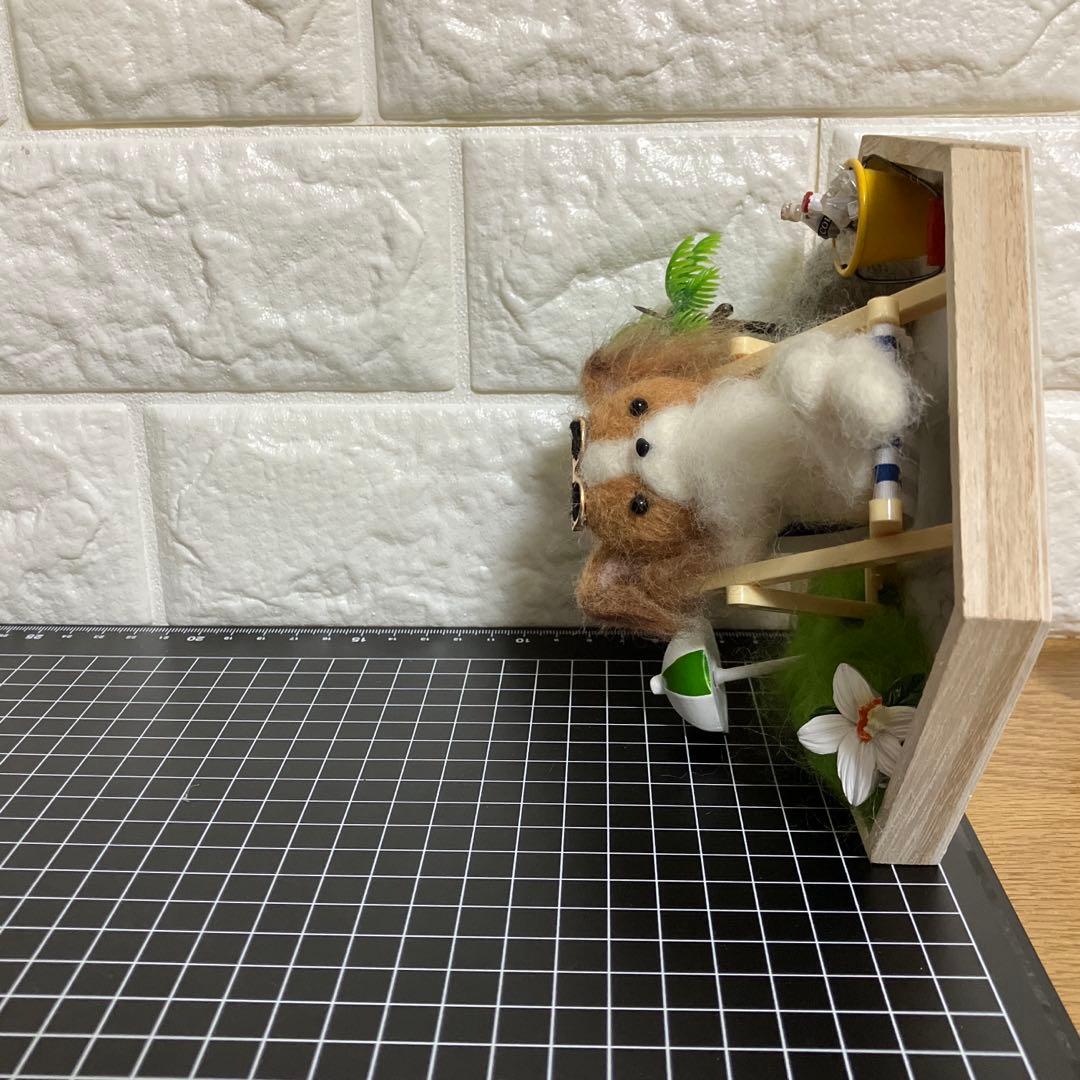 羊毛フェルト パピヨン 日光浴 蛙 温泉 蜜蜂 専用