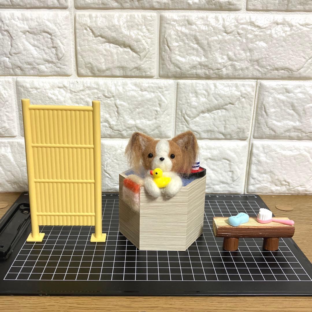 羊毛フェルト パピヨン 日光浴 蛙 温泉 蜜蜂 専用