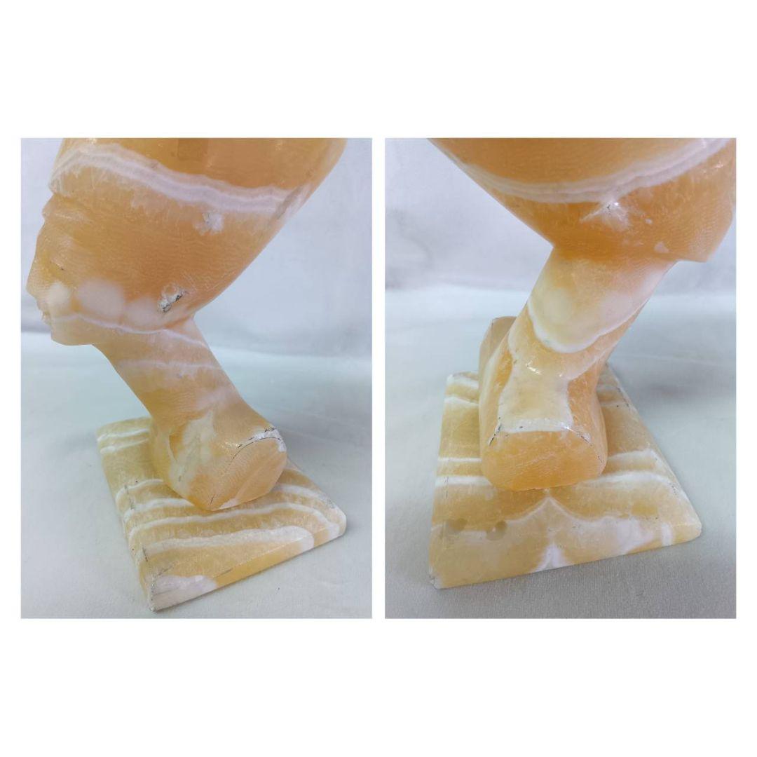 エジプト土産　アルバ石置物　2点　インテリア　ネフェルティティ　クレオパトラ