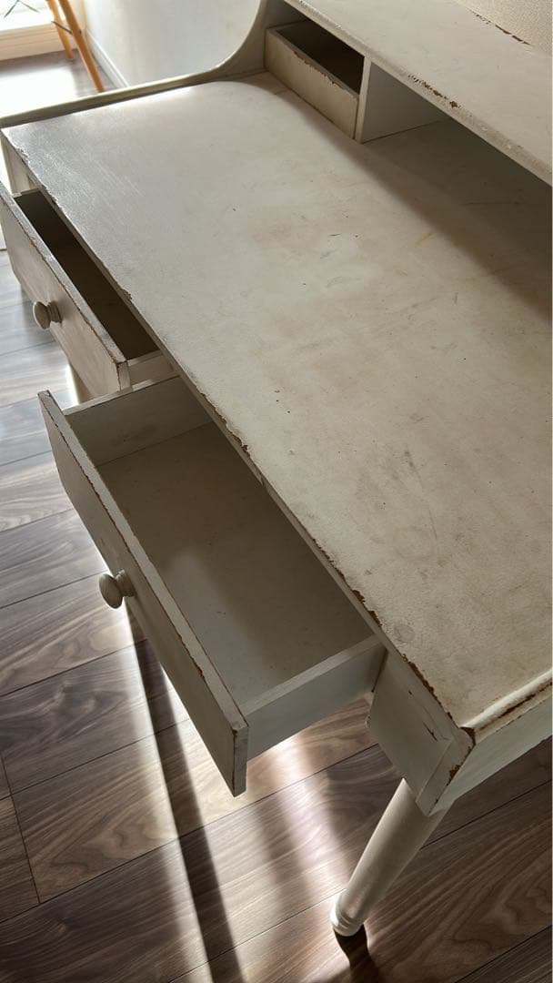 アンティーク調ホワイトデスク フレンチアンティークデスクアンティークドレッサー