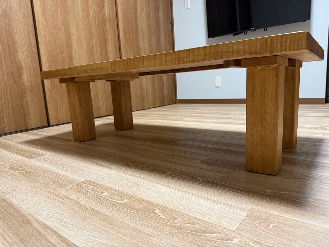 ナチュラルウッド　長方形　テーブル　無垢　コーヒーテーブル　ローテーブル