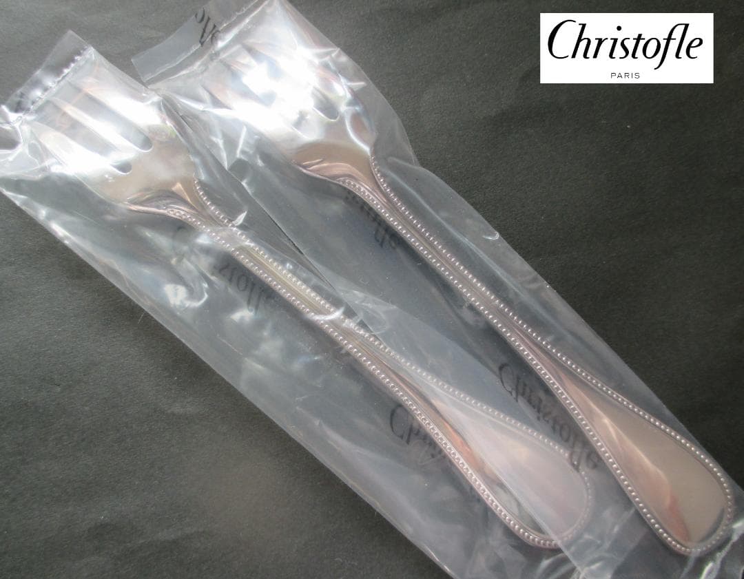 みにょん★未開封品☆高級銀器クリストフルシルバー銀P　ケーキフォーク2本