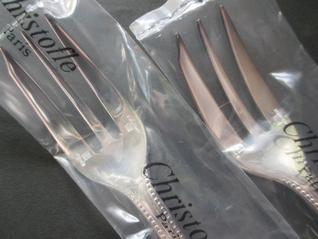 みにょん★未開封品☆高級銀器クリストフルシルバー銀P　ケーキフォーク2本