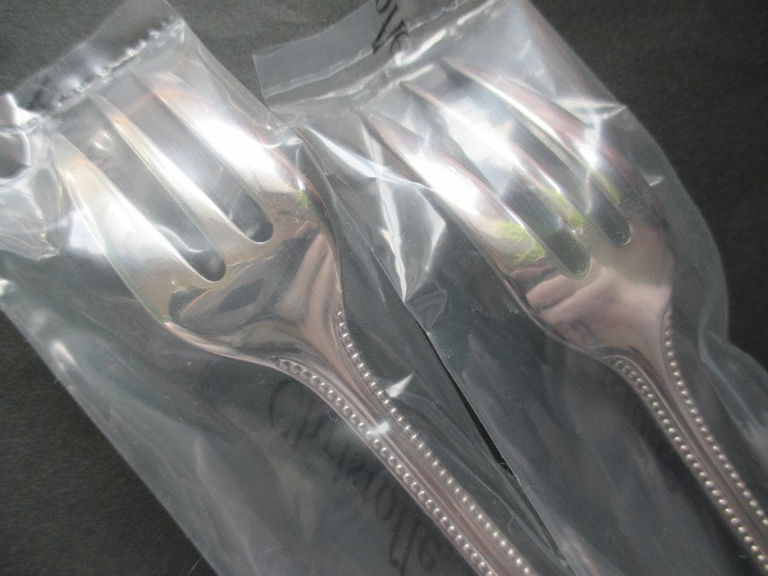 みにょん★未開封品☆高級銀器クリストフルシルバー銀P　ケーキフォーク2本