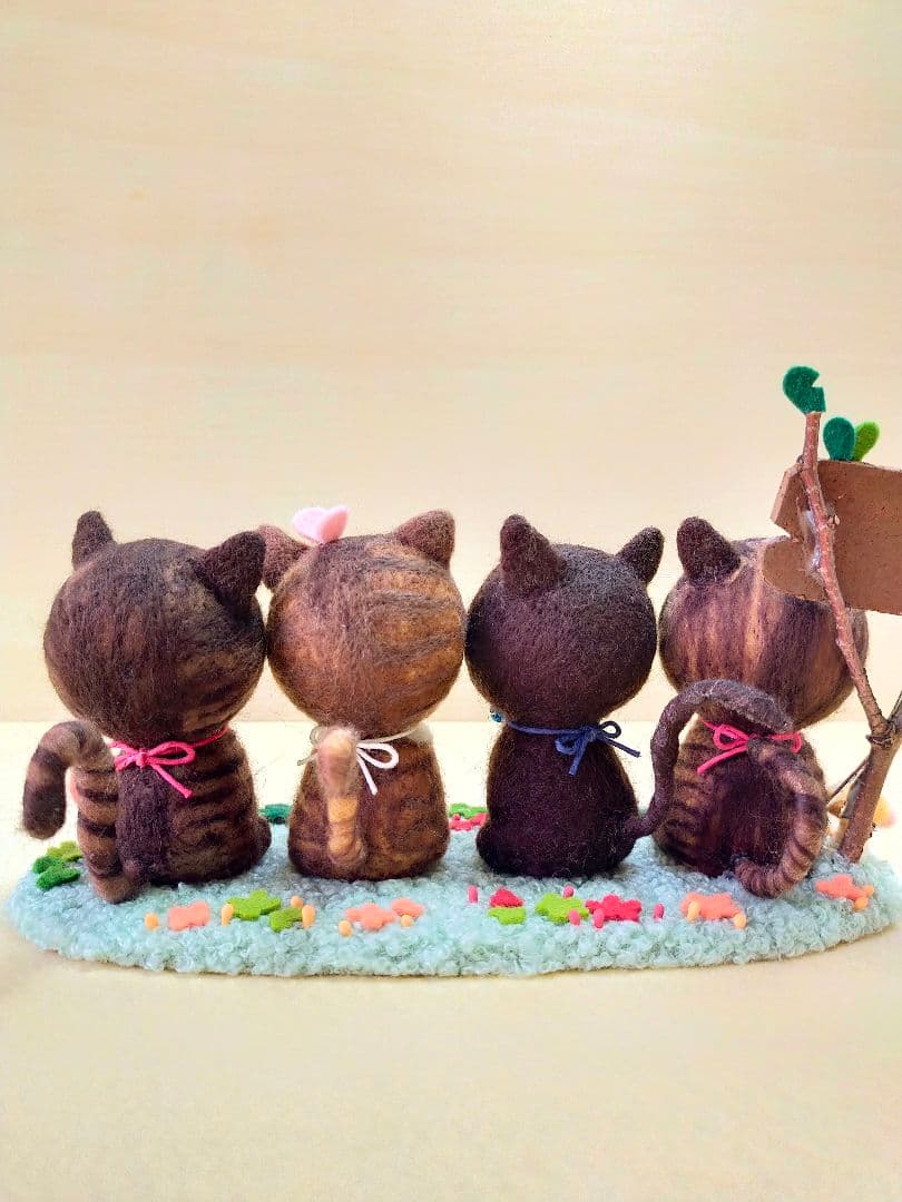 ✿羊毛フェルト✿FOUR ニャンズ✿ネコ✿猫✿美容室ver✿