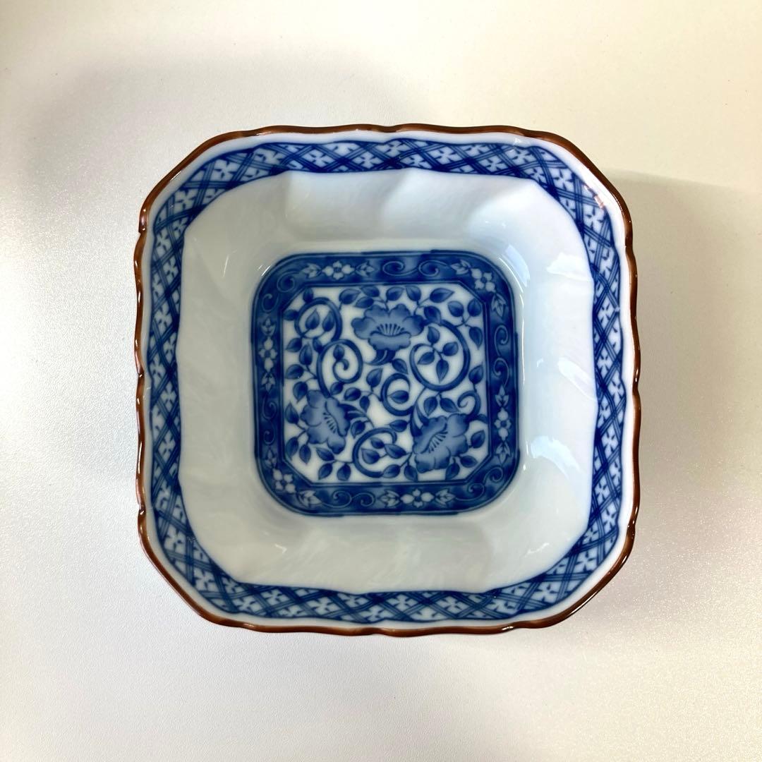 美濃焼 龍峰窯 ねじり祥瑞 角小鉢揃 十客セット