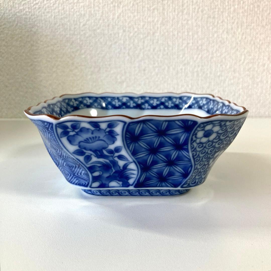 美濃焼 龍峰窯 ねじり祥瑞 角小鉢揃 十客セット