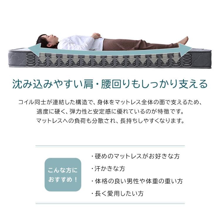 ボンネルコイルマットレス セミダブルサイズ シルバー [7200]