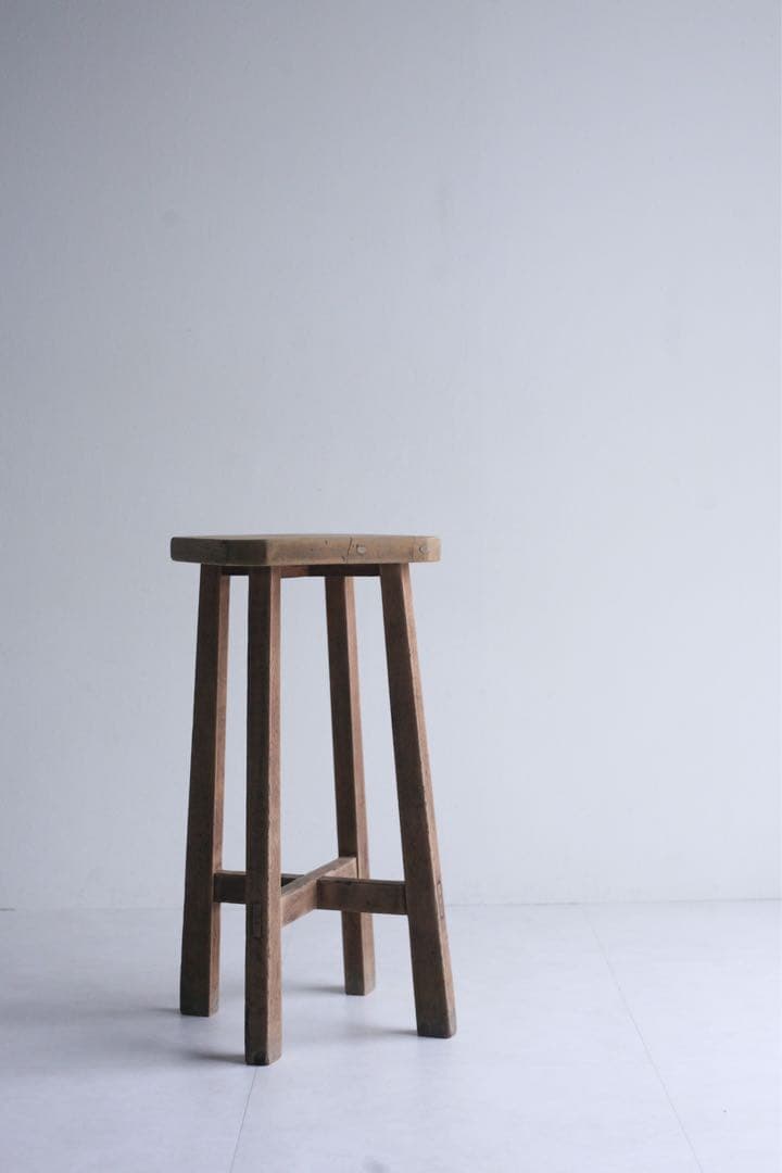 ハイスツール　花台　展示台　無垢材　古家具　カウンターチェア