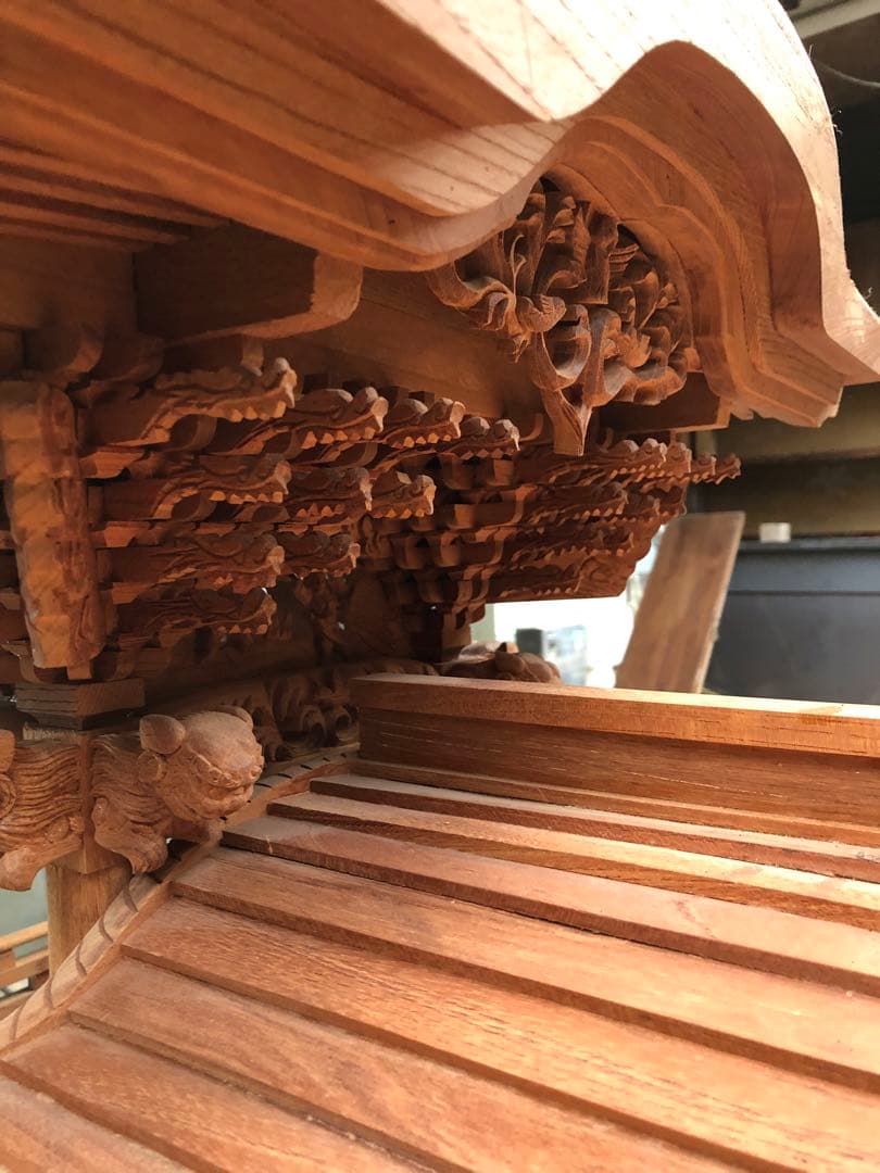 全国配送okです！だんじり自車　欅製　家宝級代物　画像更新！4分の１サイズ