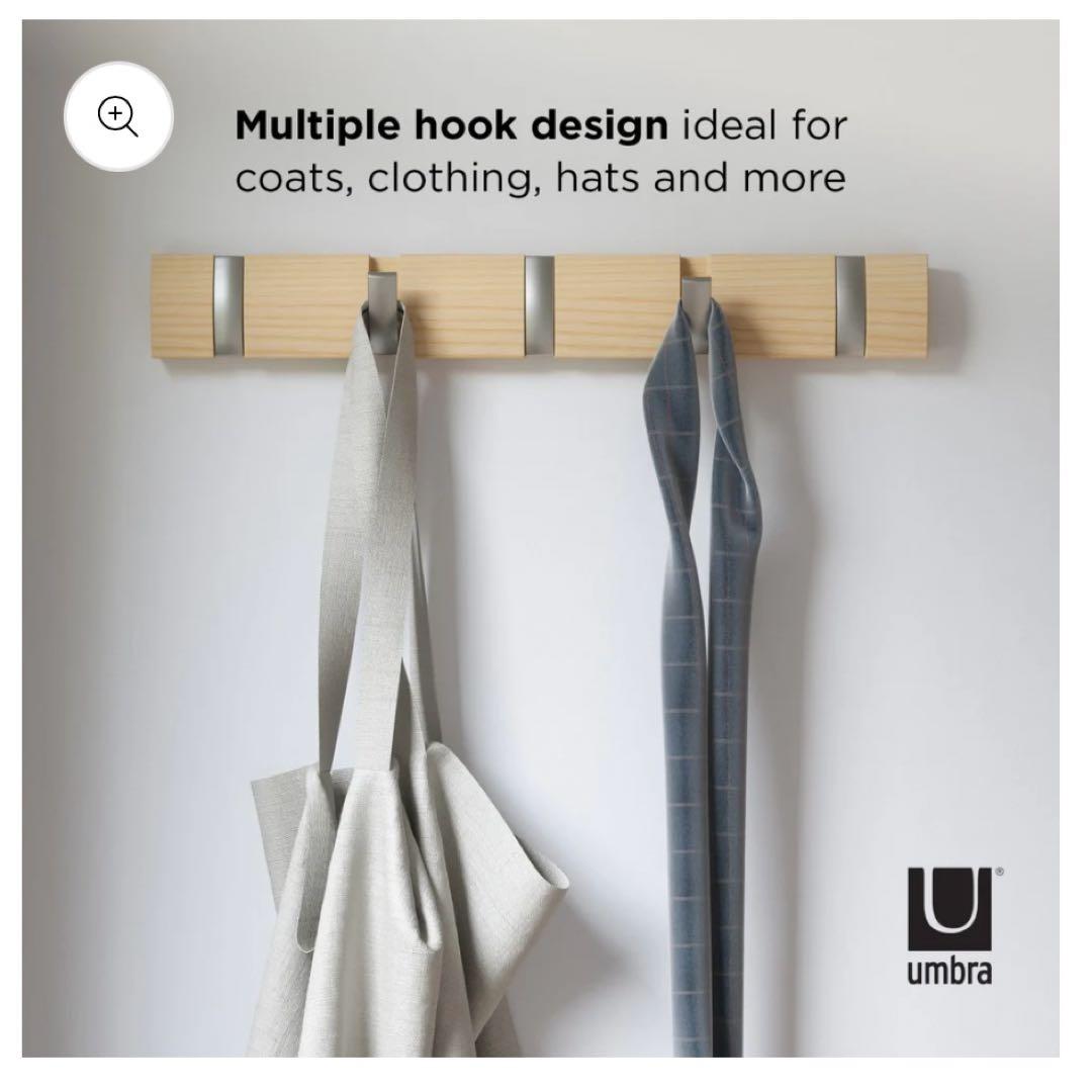 umbra フリップフック　5連　ナチュラルカラー　3個セット