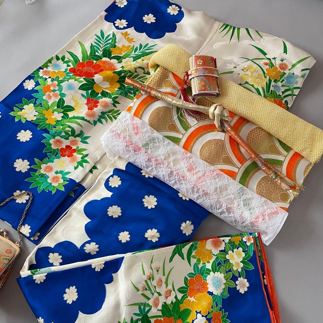 美品　正絹　ジュニア　お着物セット　ハーフ成人式　七五三　付き添い