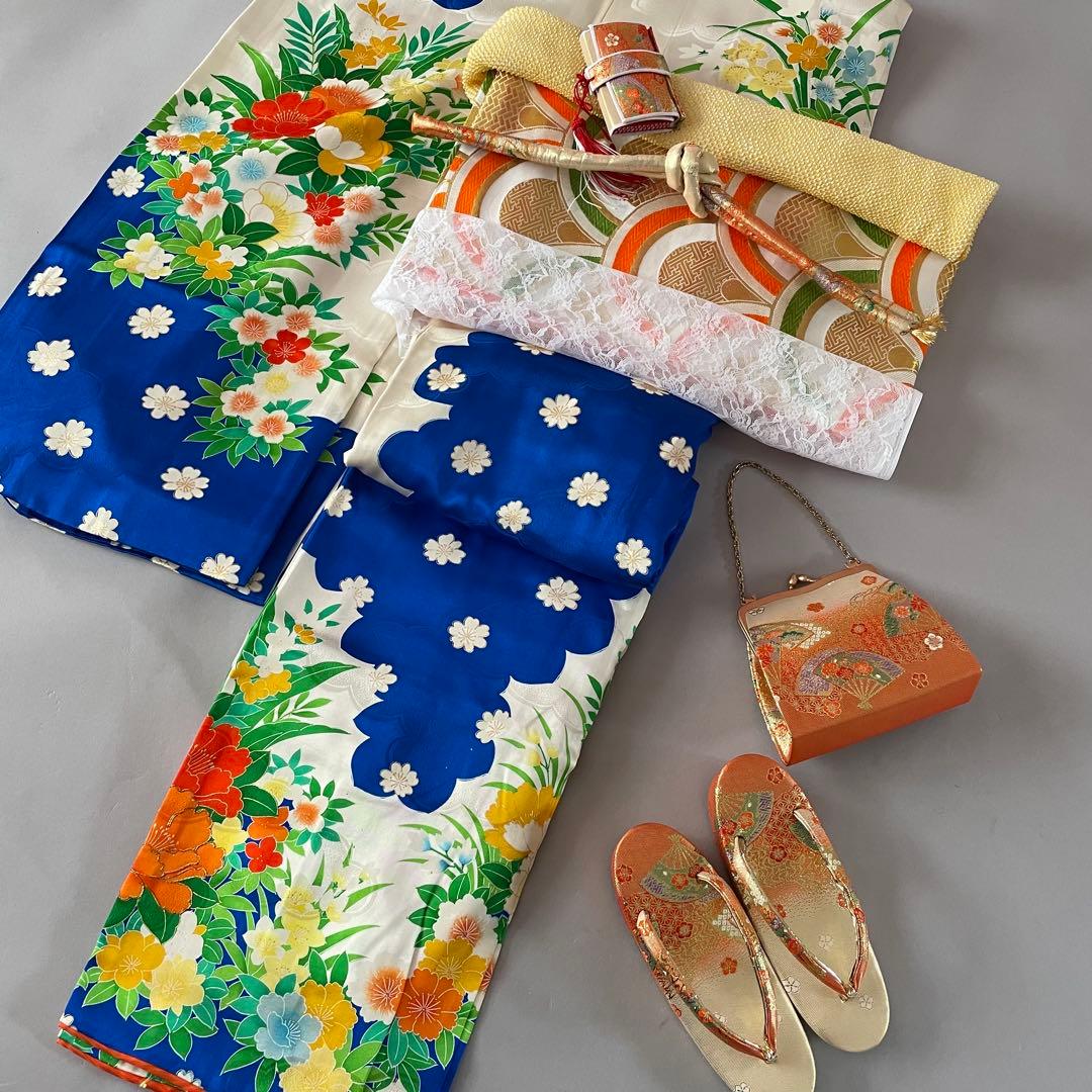 美品　正絹　ジュニア　お着物セット　ハーフ成人式　七五三　付き添い