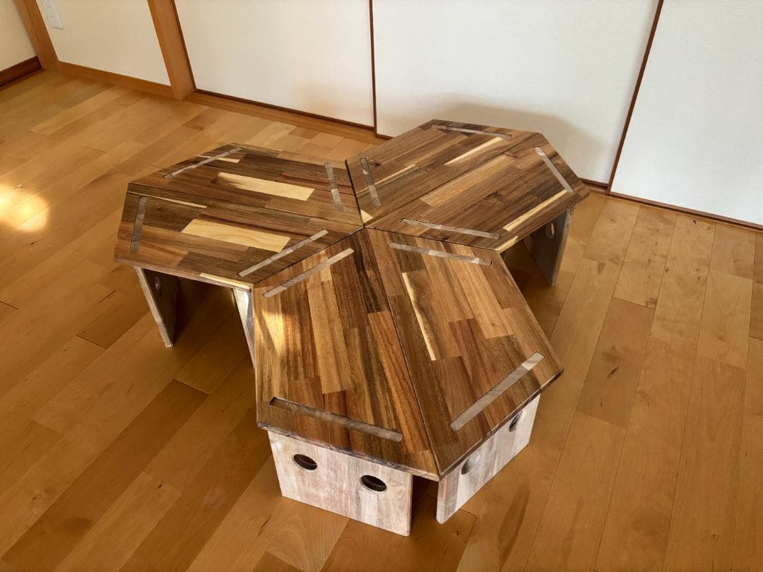 ヘキサゴンテーブル ヘキサテーブル 囲炉裏テーブル 組み立て式