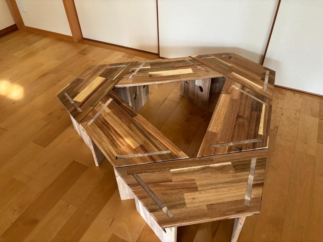 ヘキサゴンテーブル ヘキサテーブル 囲炉裏テーブル 組み立て式