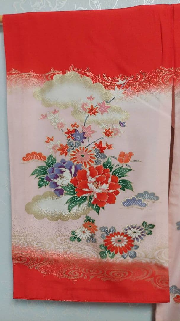 NA140アンティーク子供着物七五三正絹着丈96センチ裄丈46センチ綺麗です