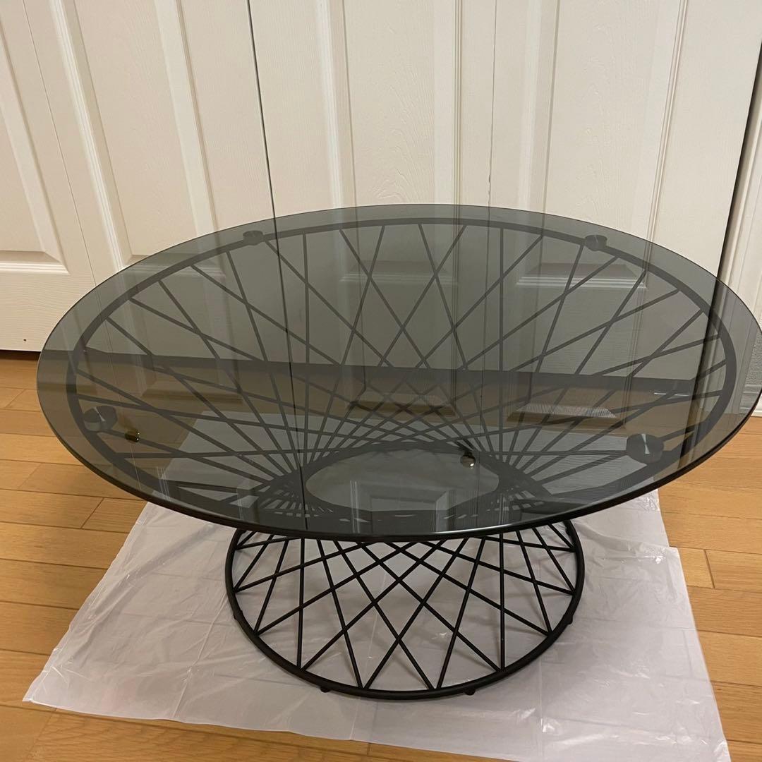 Francfranc マーリア コーヒーテーブル ブラック×ブラック（φ800）