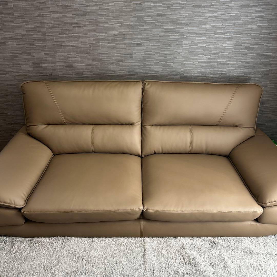 3人掛けレザーソファ[幅187cm]