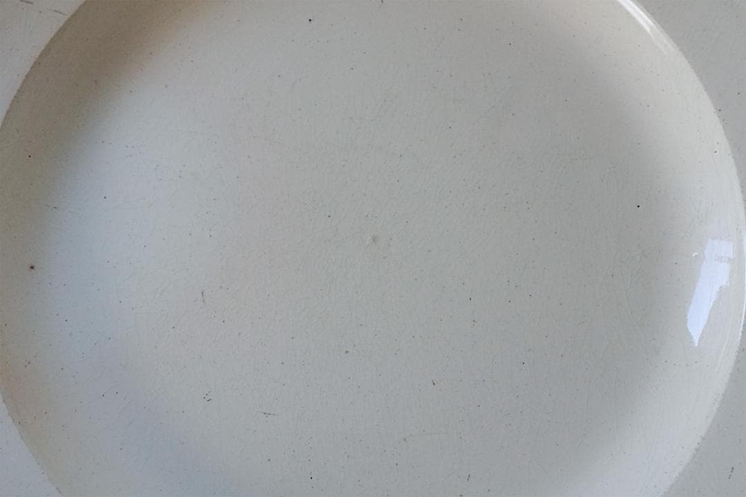 フランスアンティーク　オクトゴナル　プレート　直線　Φ22.4cm