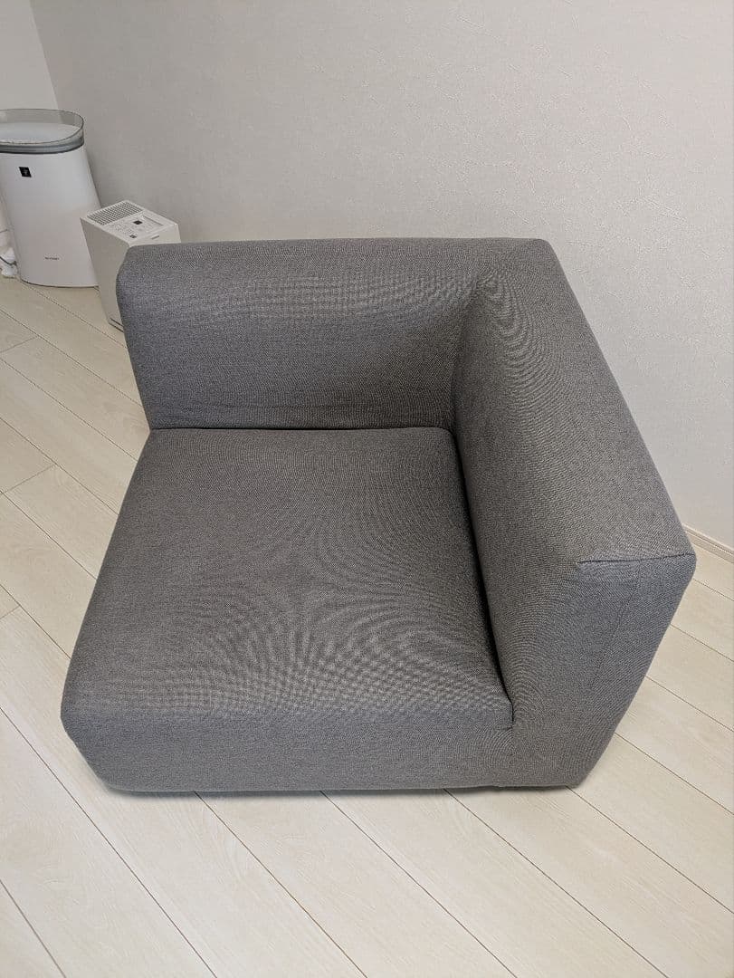 グレー ファブリック アームチェア　ソファ