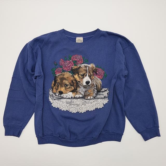 あいみょん 着用 希少 ドッグ柄 スウェット トレーナー Lサイズ 青