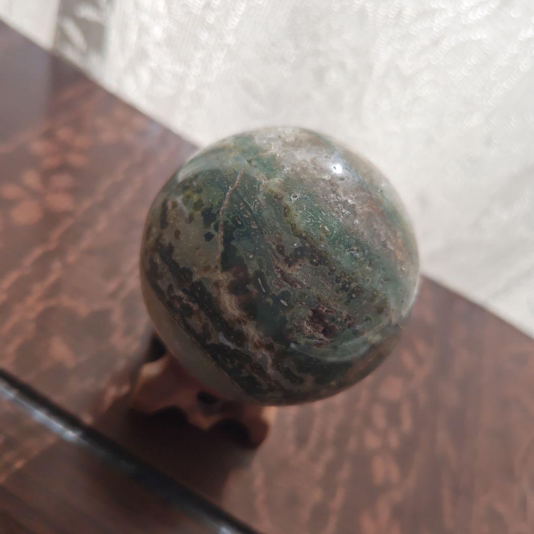 オーシャンジャスパー スフィア　台座付