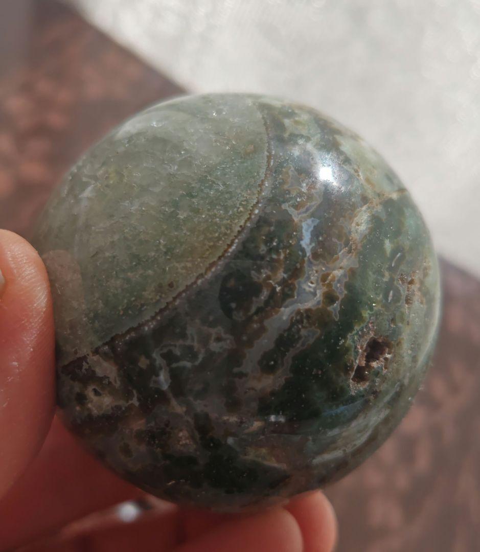 オーシャンジャスパー スフィア　台座付