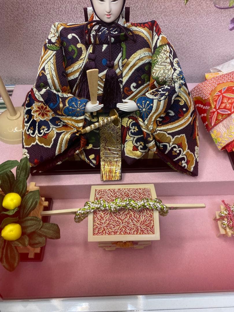 東京久月　雛人形オルゴール付き親王飾り・間口約６１×奥行約３４×高さ約３８㎝