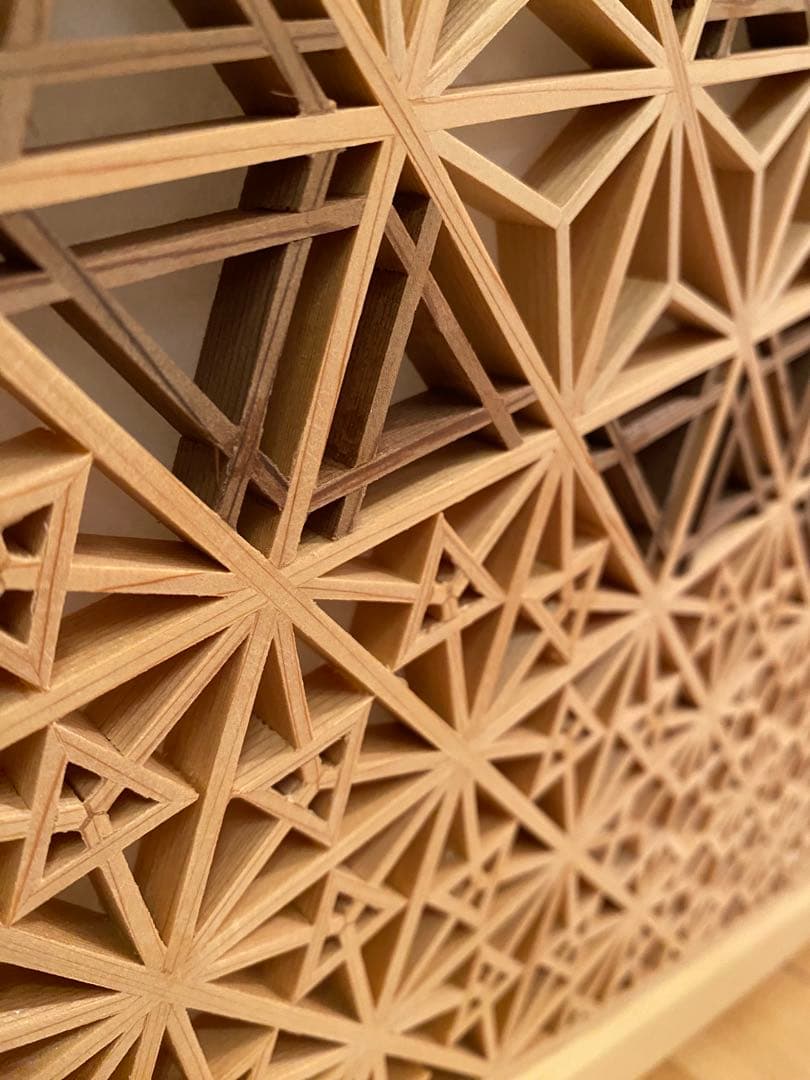 ③組子細工　ウォールアート　パーテーション