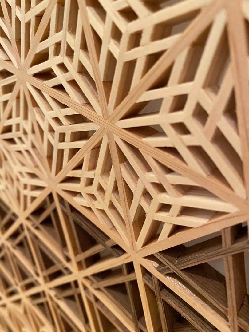 ③組子細工　ウォールアート　パーテーション
