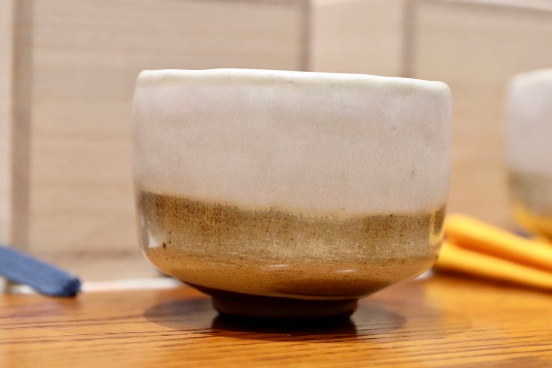 GMIO166○北村圭泉 圭泉窯 白釉茶碗 最高級 丹波焼 丹波篠山 陶磁器 未