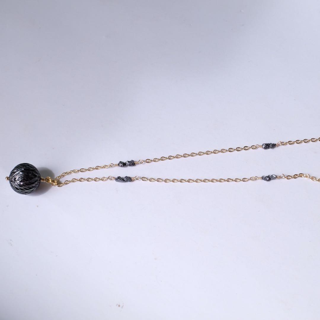 14kgfタヒチアンパールカービングネックレス