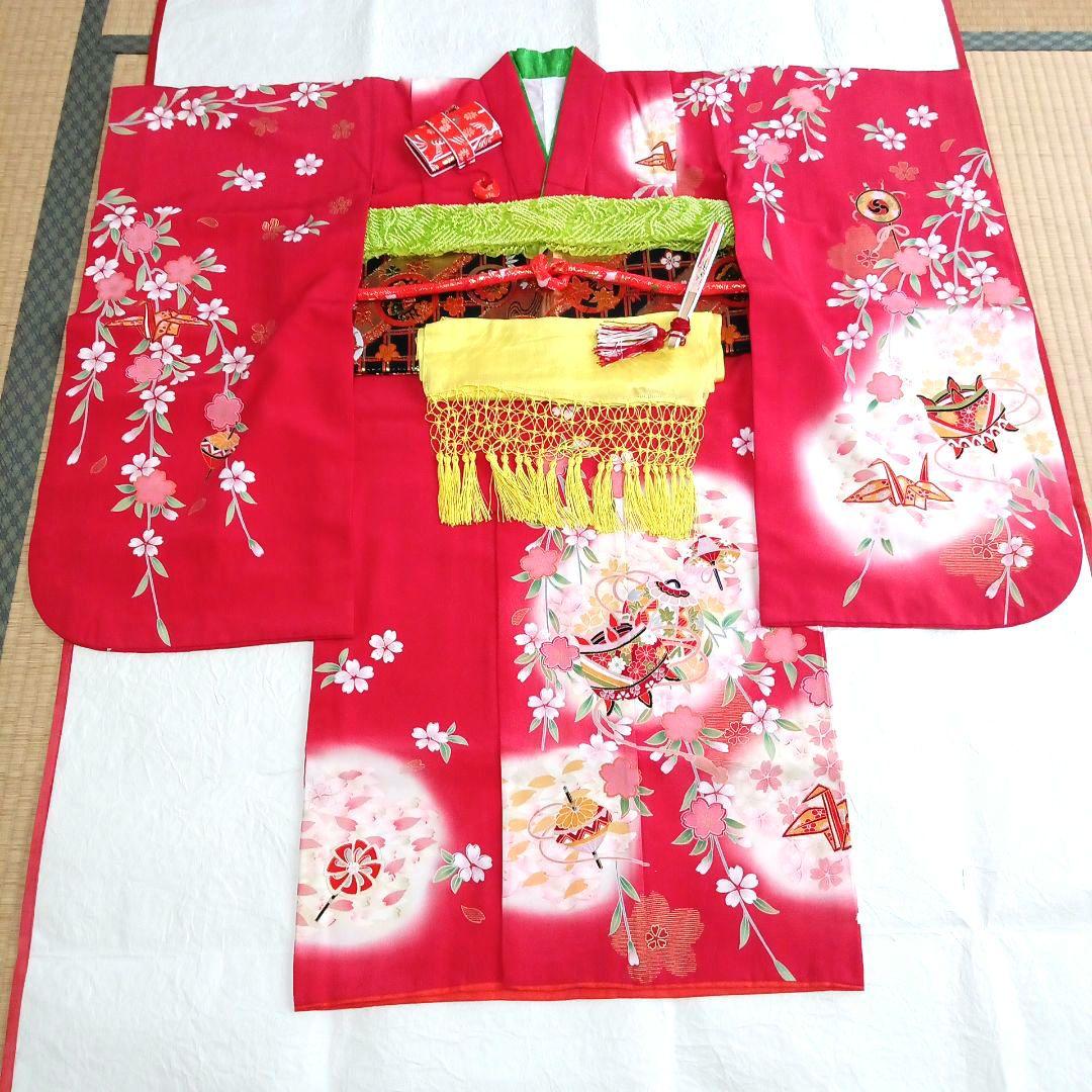 七五三　七歳　着物・結び帯フルセット　⑨