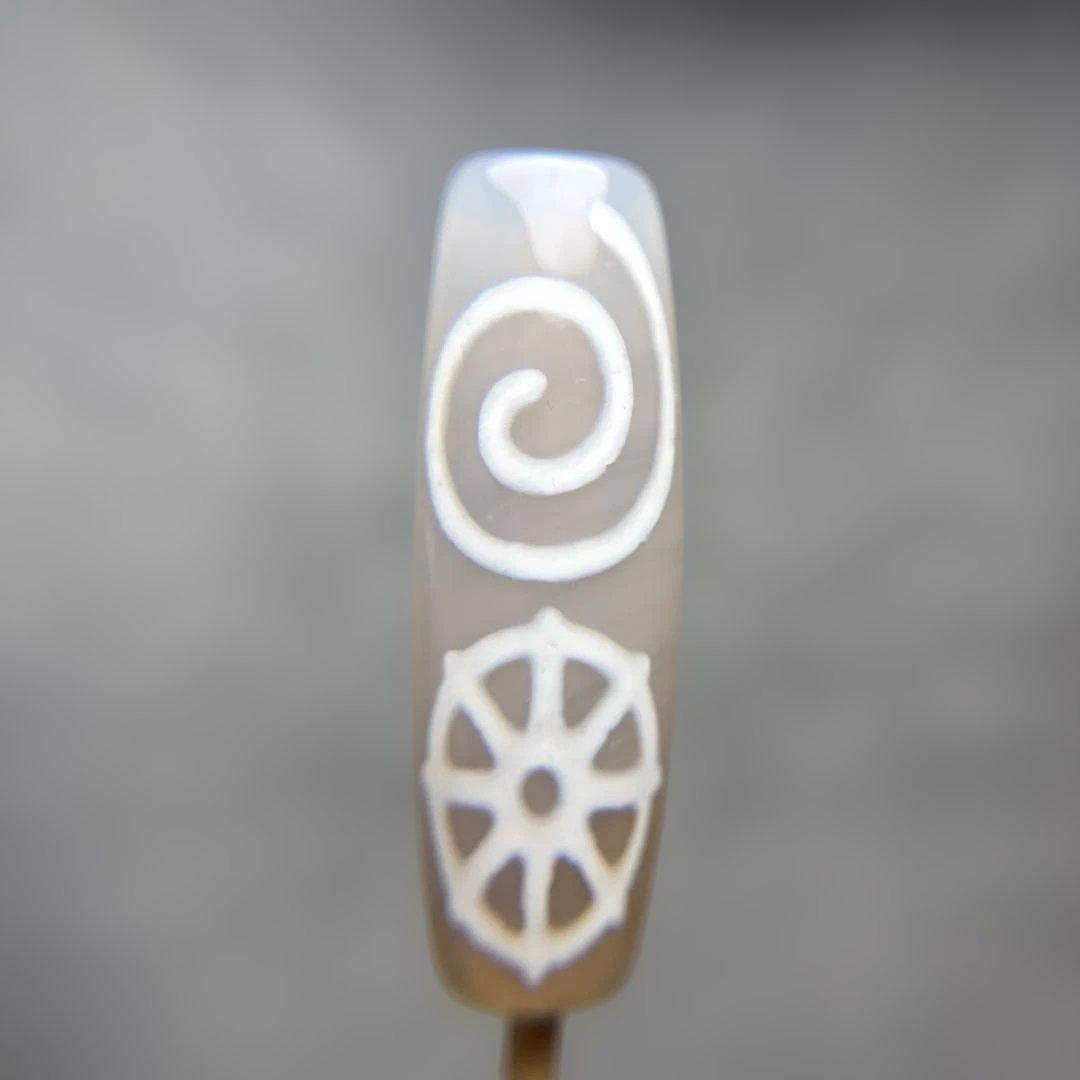 あずきちゃん瑪瑙　無限法輪天珠　9-74