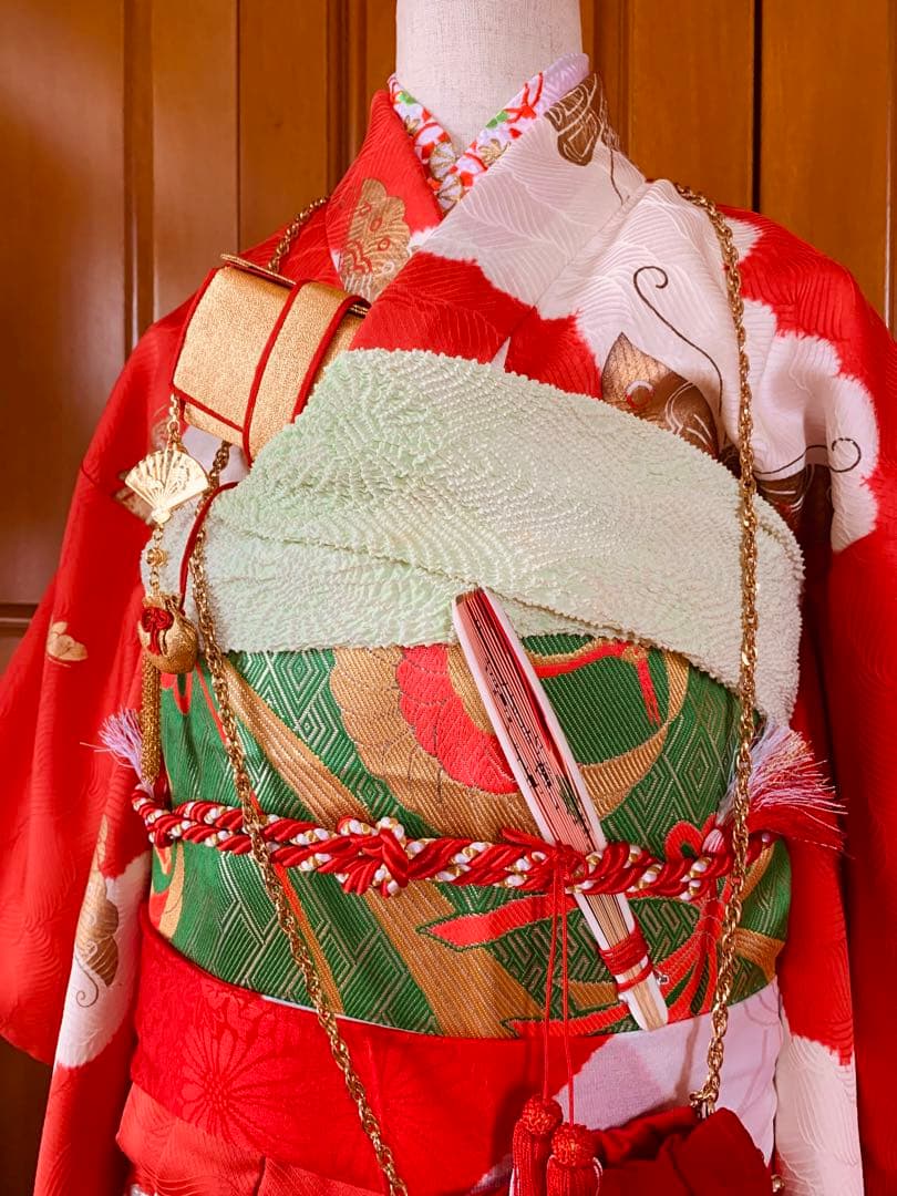 七五三　7歳の女の子のお支度クリスマスハーフ成人式へ華やかに着回せるお着物セット