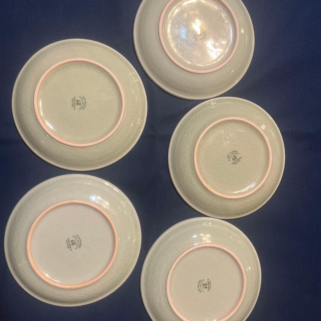 セラドン焼スープカップ5個＆小皿5枚