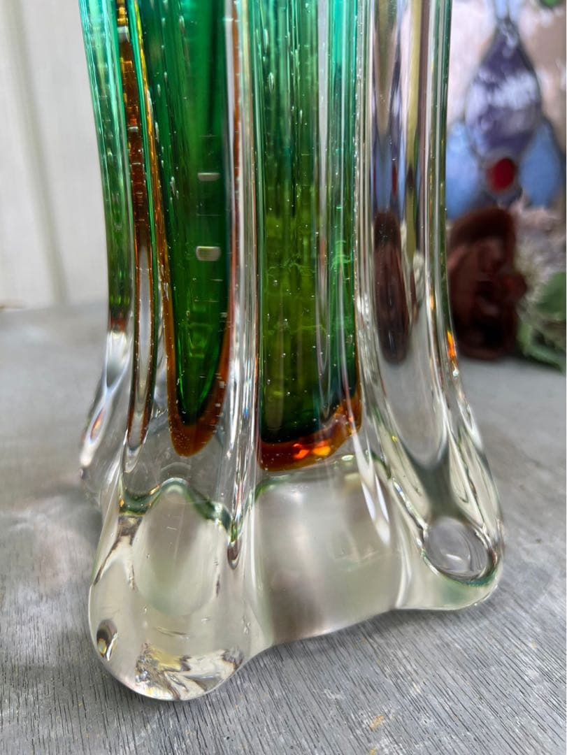 bob様専用＊マルティガラス 花瓶 45cm 重圧 気泡 インテリア 置物