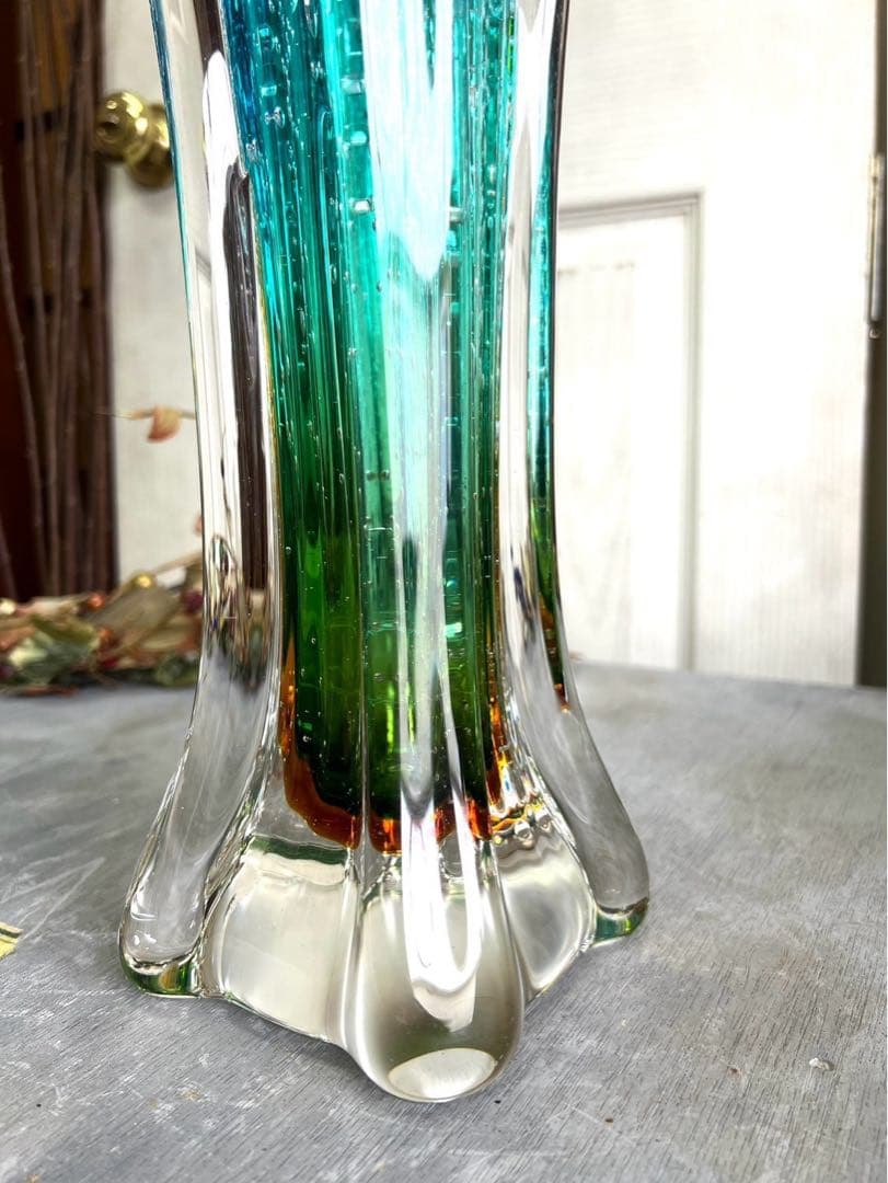 bob様専用＊マルティガラス 花瓶 45cm 重圧 気泡 インテリア 置物