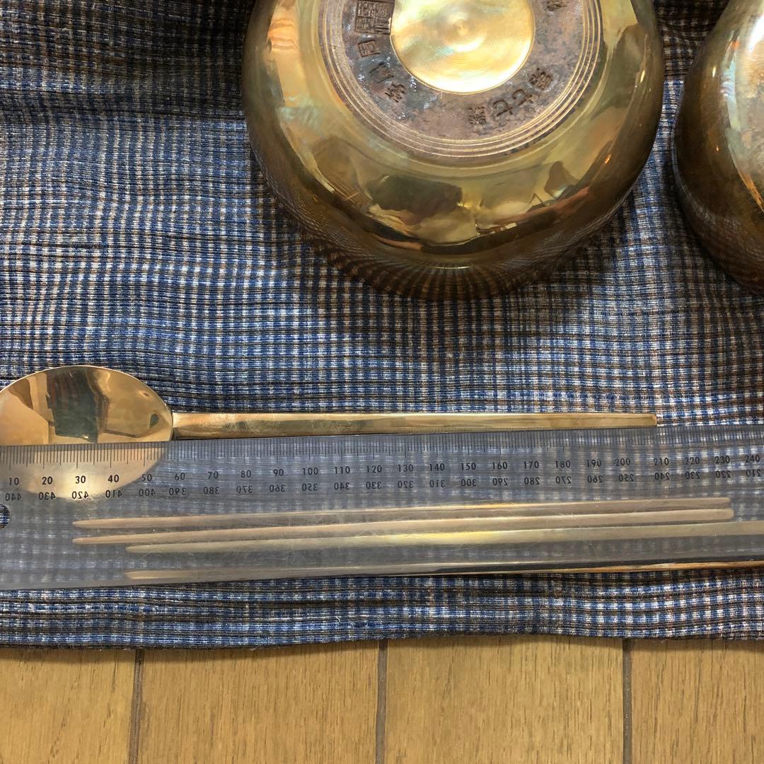 韓国食器 無形文化財 李鳳周 真鍮製 碗 箸 スプーン - メルカリ