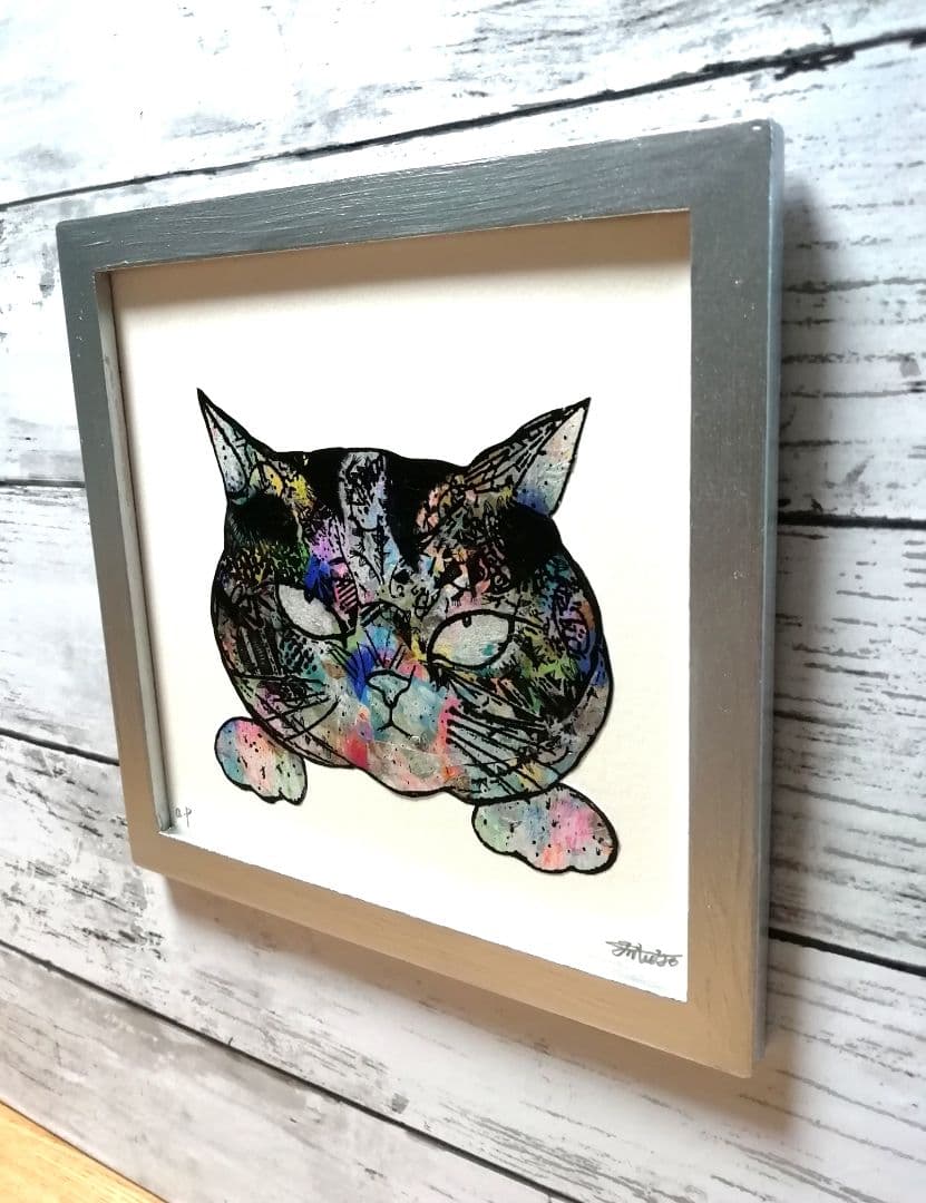 依頼者優先購入　title「睨み猫」