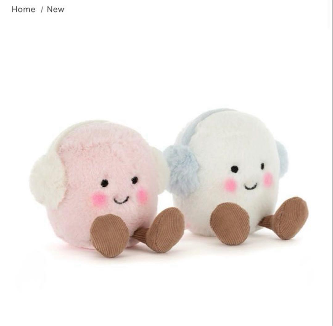 《新商品》冬季限定 ジェリーキャット 耳あて マシュマロ ぬいぐるみ 保存袋付き