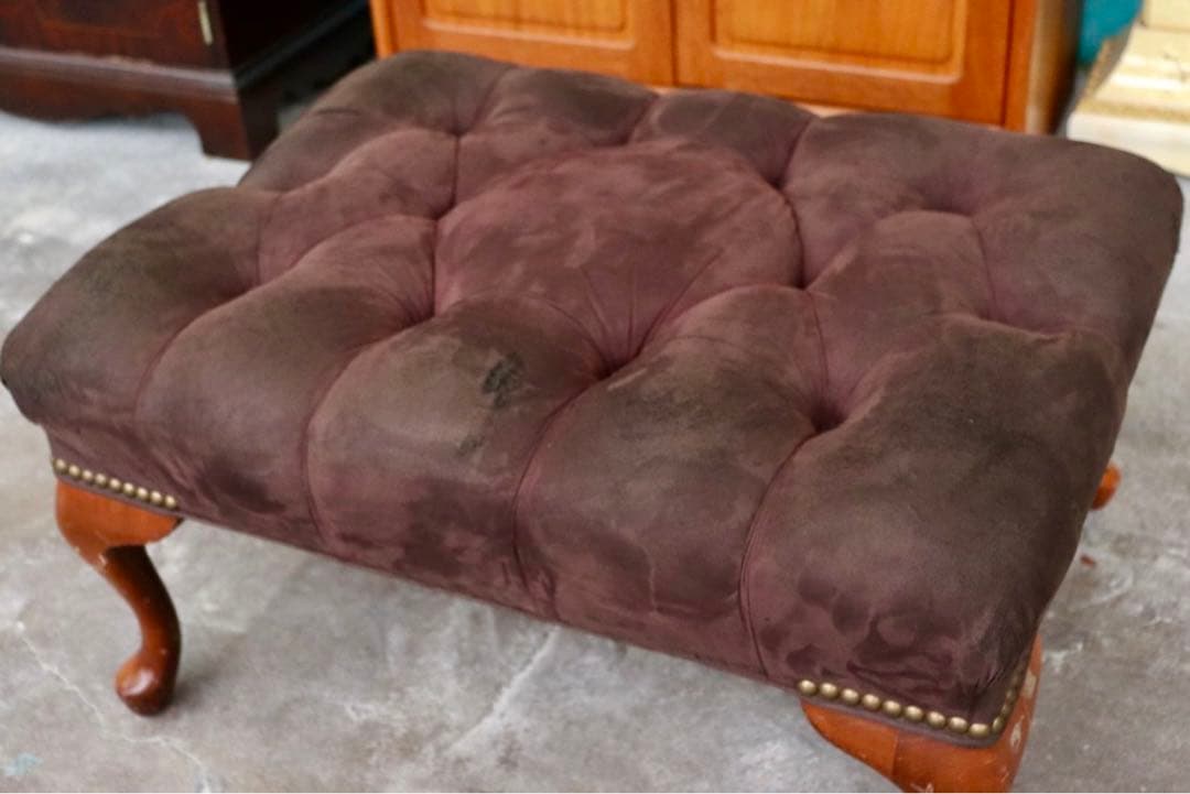 GMIK338○ヨーロピアン ヴィンテージ家具 スツール 椅子 猫脚 足置き ク