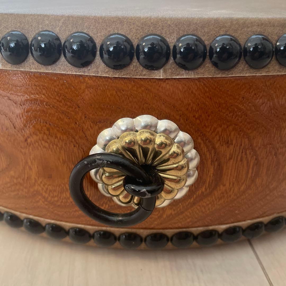 和太鼓 平太鼓 33cm 1尺1寸　和楽器 上鳴 日本製　くりぬき　本革