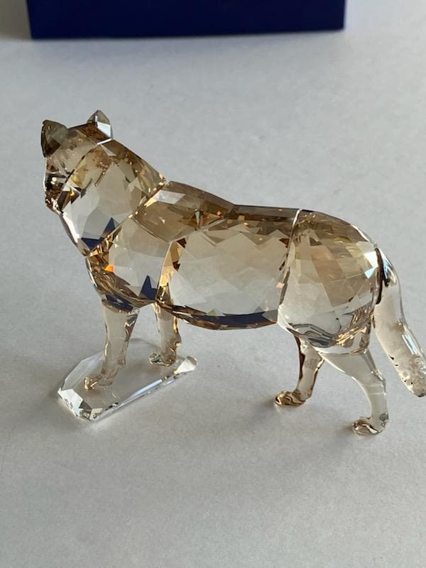 スワロフスキー　置物　オブジェ　ハイイロオオカミ