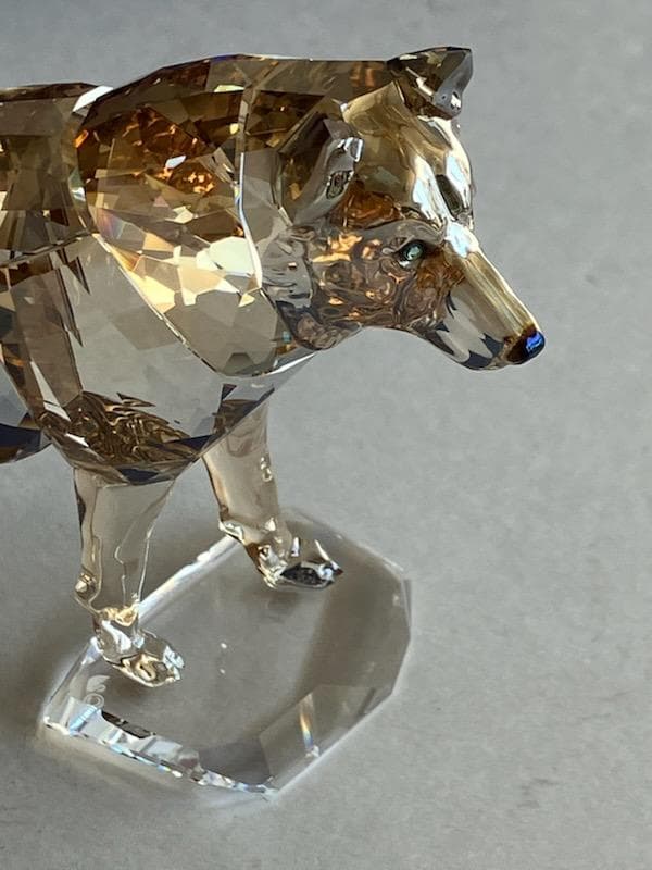 スワロフスキー　置物　オブジェ　ハイイロオオカミ